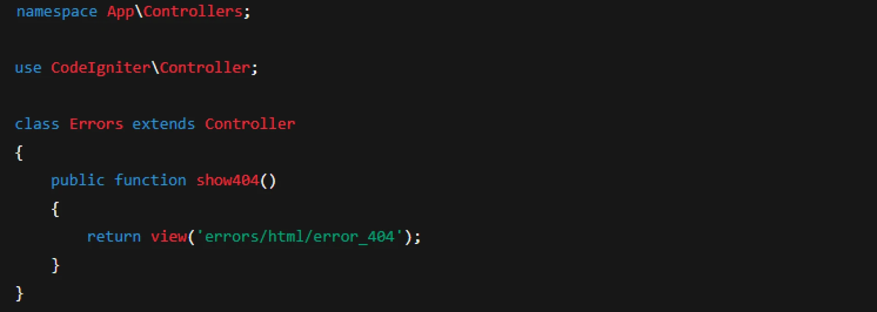 CodeIgniter 4 affiche la vue error_404.php CodeIgniter 4 affiche la vue error_404.php