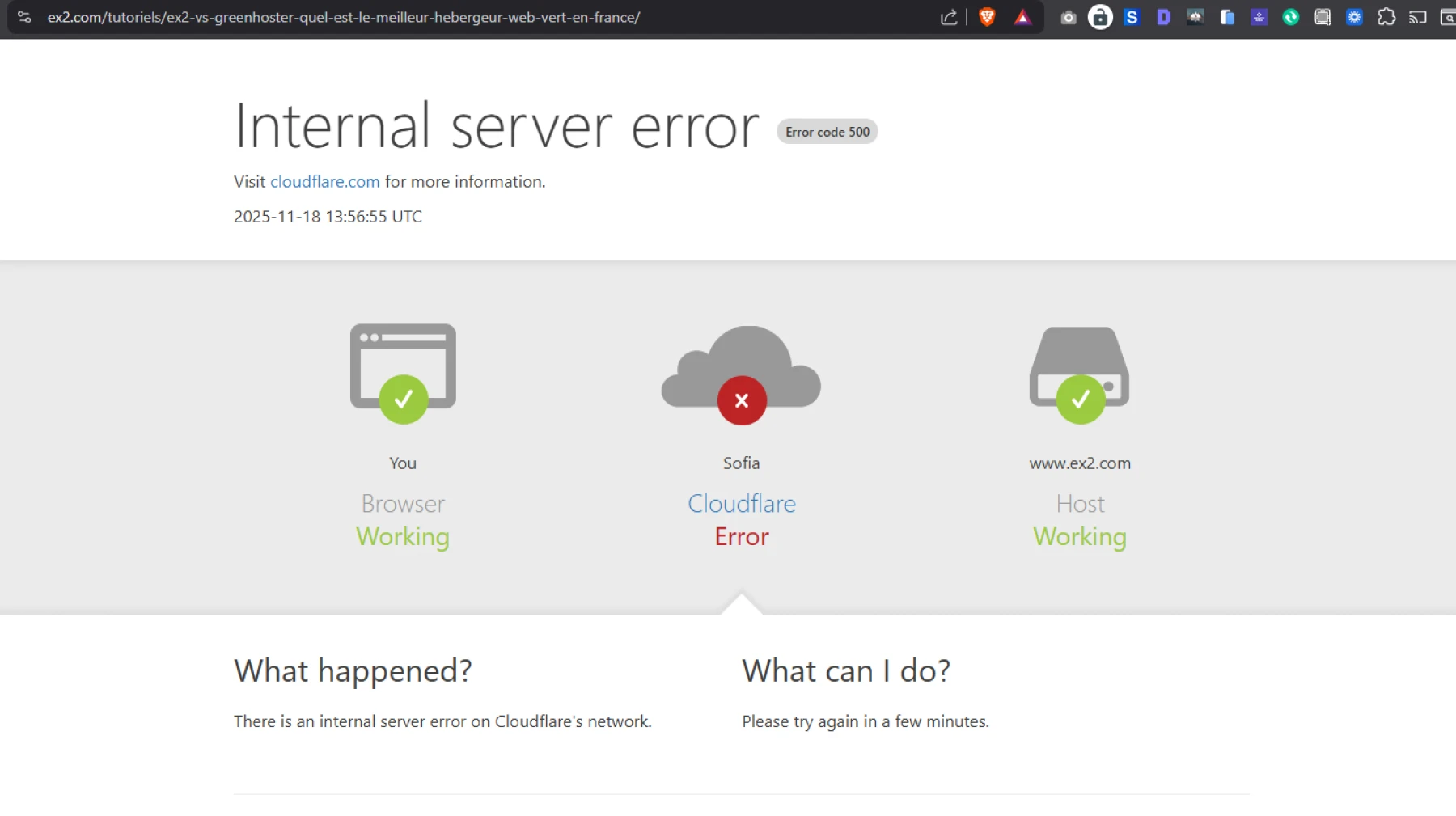 exemple de panne Cloudflare exemple de panne Cloudflare